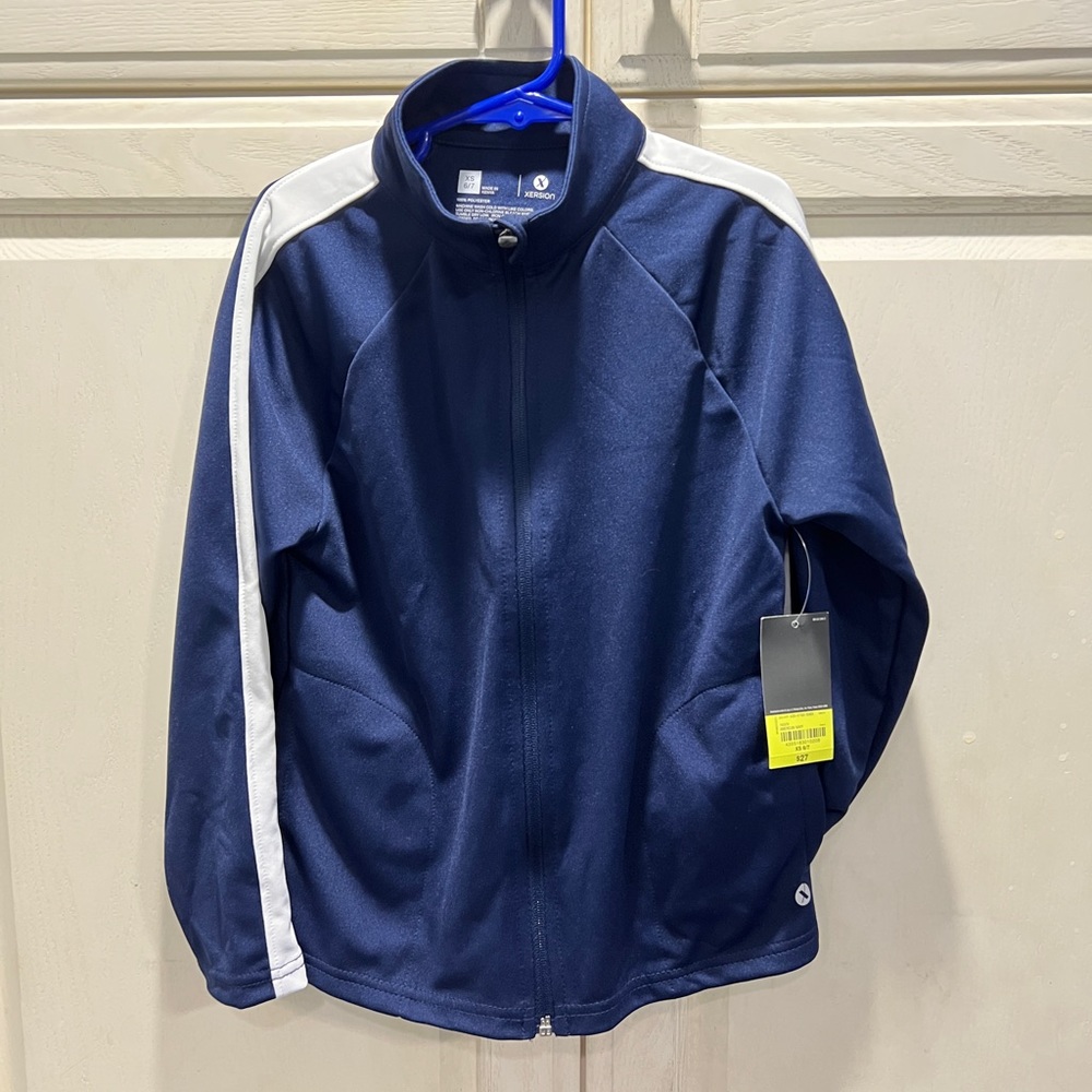 Exersion Track Jacket Navy with white XS 6/7 New With Tags
